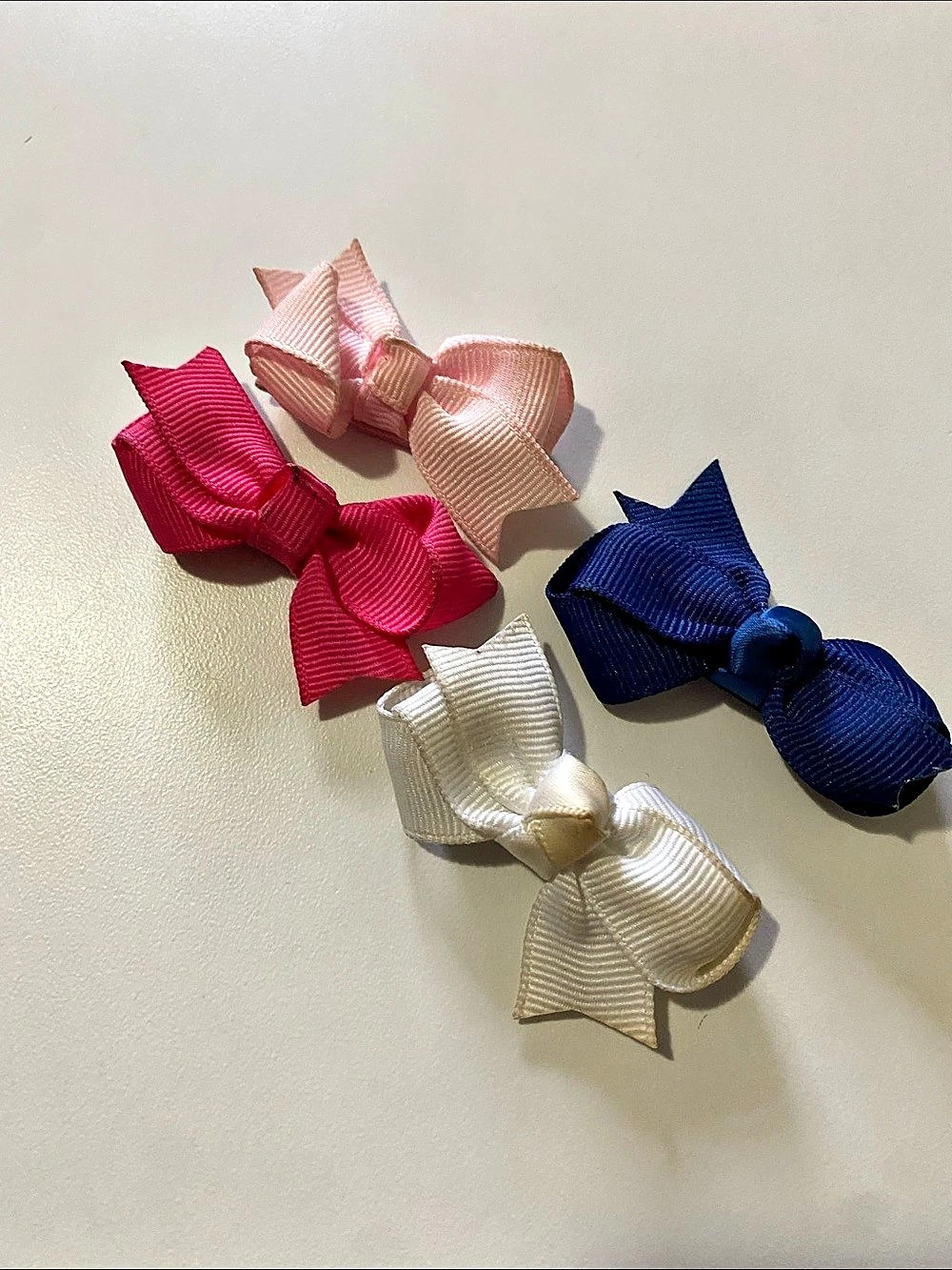 Set of 4 Hair Bows in Pink & Blue